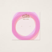 Rosa Kreise Gestänge Ohrring Display Card Square (Vorderseite)