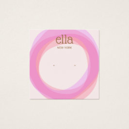 Rosa Kreise Gestänge Ohrring Display Card Square