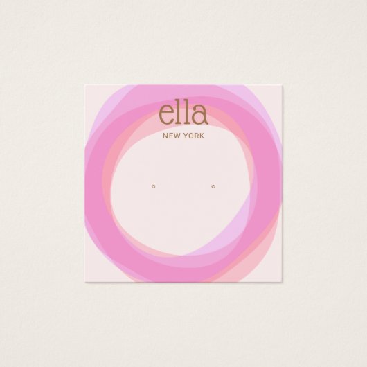 Rosa Kreise Gestänge Ohrring Display Card Square (Vorderseite)