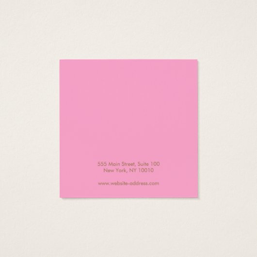 Rosa Kreise Gestänge Ohrring Display Card Square (Rückseite)