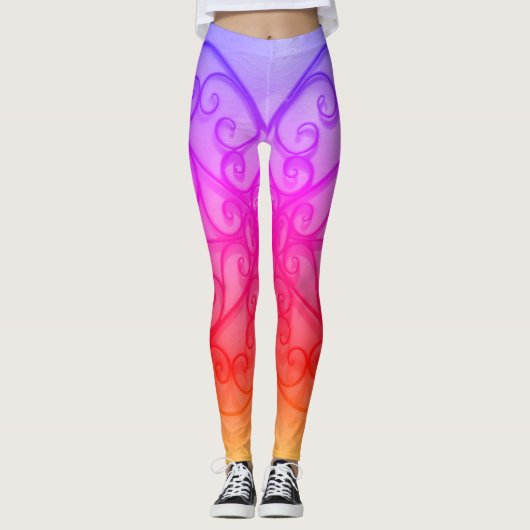 rosa Kreise Leggings (Vorderseite)