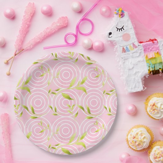 Rosa Kreise Pappteller (Party)