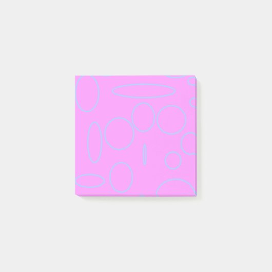 Rosa Kreise Post-it Klebezettel (Vorderseite)