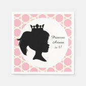 Rosa Kreise Princess Custom Birthday Paper Napkin Serviette (Vorderseite)
