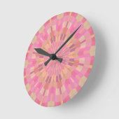 Rosa Kreise Runde Wanduhr (Winkel)
