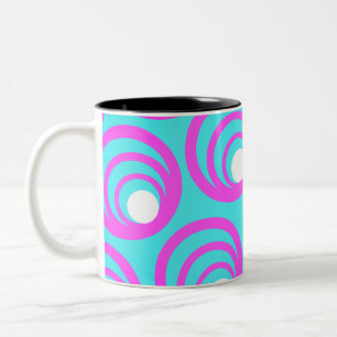 Rosa Kreise weiße Innenkreise Zweifarbige Tasse