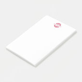 Rosa Kreisname Minimal Business Monogramm Mädchenh Post-it Klebezettel (angewinkelt)