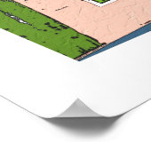 Rosa kreolische Hütte Poster (Ecke)