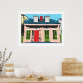 Rosa kreolische Hütte Poster (Küche)