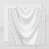 Rosa Kreuz Erster Kommune Weißer Satin Glitzer Einladung (Rückseite)