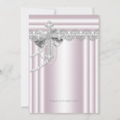 Rosa Kreuz Foto Erste Kommune Einladung (Rückseite)