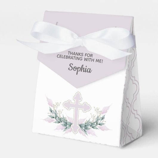 Rosa Kreuz im Feld Gastgeschenk für Quatrefolie Geschenkschachtel (Vorderseite)