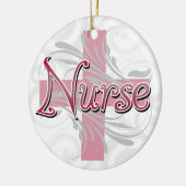 Rosa Kreuz-/Strudel-Krankenschwester Keramikornament (Links)