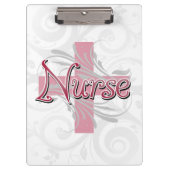 Rosa Kreuz-/Strudel-Krankenschwester Klemmbrett (Vorderseite)