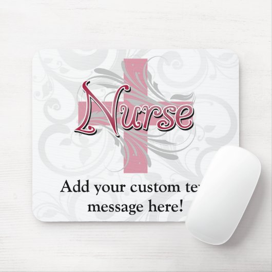 Rosa Kreuz-/Strudel-Krankenschwester Mousepad (Mit Mouse)