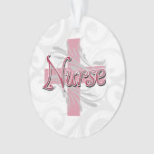 Rosa Kreuz-/Strudel-Krankenschwester Ornament (Vorderseite)