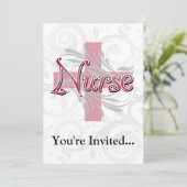 Rosa Kreuz/Wirbelsäule Einladung (Stehend Vorderseite)