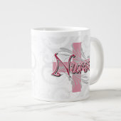 Rosa Kreuz/Wirbelsäule Jumbo-Tasse (Vorderseite Rechts)