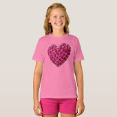 Rosa Kristall Liebe Herzmädchen in Shirt (Vorne ganz)