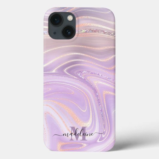 Rosa Kristall Marmor Iridescent Agate Case-Mate iPhone Hülle (Rückseite)