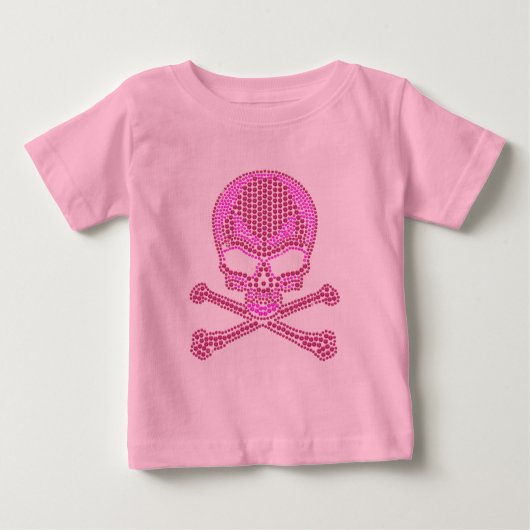 Rosa Kristall Skull & Crossbones Baby T-shirt (Vorderseite)