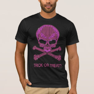 Rosa Kristall Skull & Crossbones T-Shirt