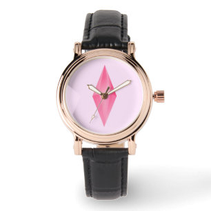 rosa Kristalle Armbanduhr