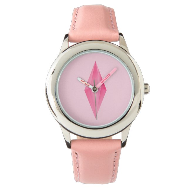 rosa Kristalle Armbanduhr (Vorderseite)