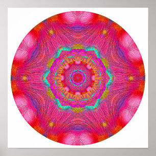 Rosa KristallMandala Poster