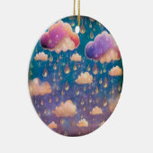 Rosa Kristallwolken Keramik Ornament (Rechts)