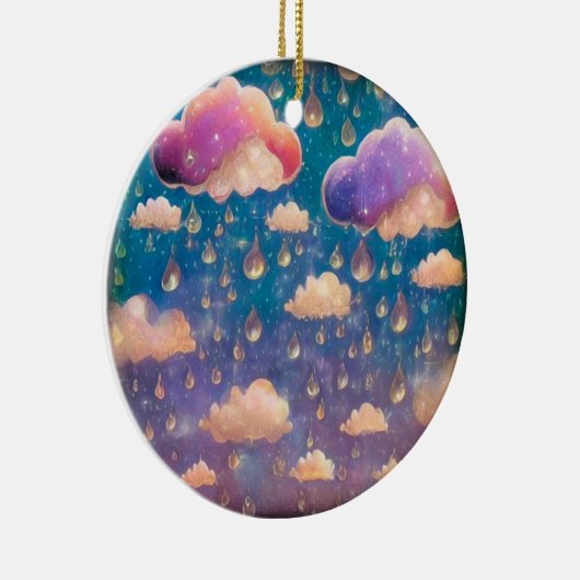 Rosa Kristallwolken Keramik Ornament (Rechts)