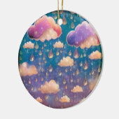 Rosa Kristallwolken Keramik Ornament (Links)