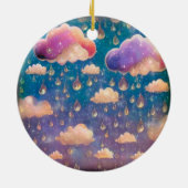 Rosa Kristallwolken Keramik Ornament (Hinten)