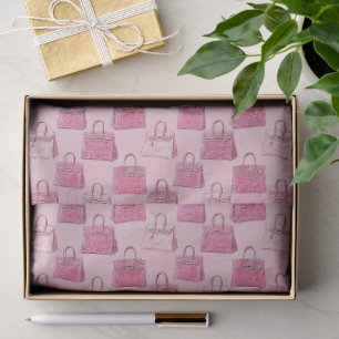 Rosa Krokodil-Handtasche Mode-Muster auf Erröten Seidenpapier