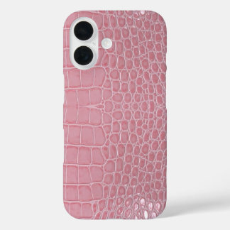 Rosa Krokodilleder Ästhetik iPhone 16 Hülle