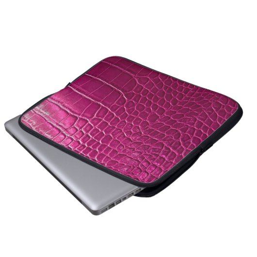 Rosa Krokodillederstruktur Laptopschutzhülle (Vorne Knopf)