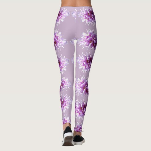 Rosa Krokus-Blume blühen Leggings (Rückseite)
