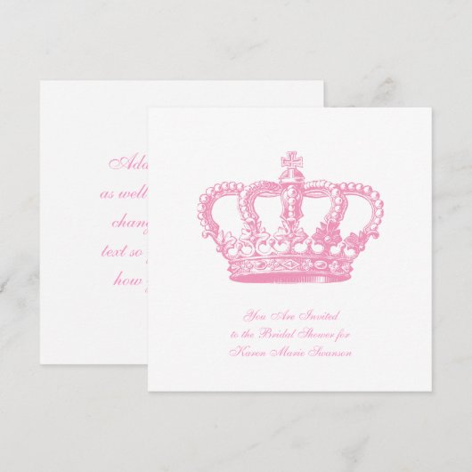 Rosa Krone Einladung (Vorne/Hinten)