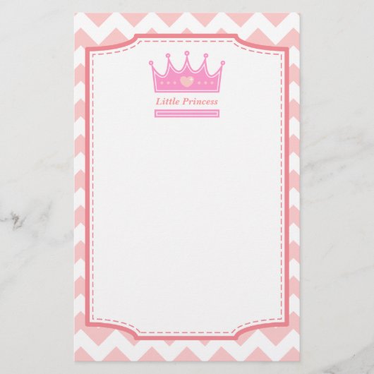 Rosa Krone für die königliche Prinzessin Briefpapier (Vorderseite)