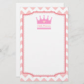 Rosa Krone für die königliche Prinzessin Briefpapier (Vorne/Hinten)