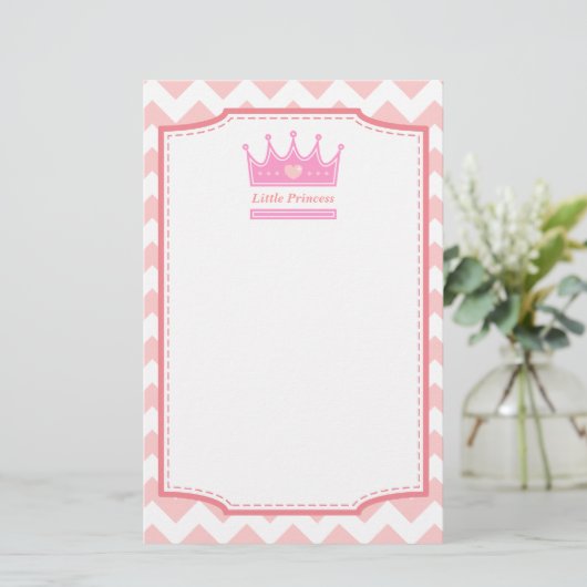Rosa Krone für die königliche Prinzessin Briefpapier (Stehend Vorderseite)