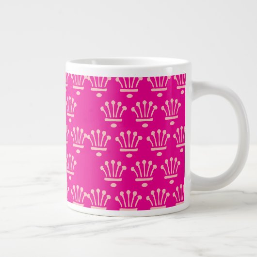 Rosa Krone - Hot Pink Jumbo-Tasse (Rechts)