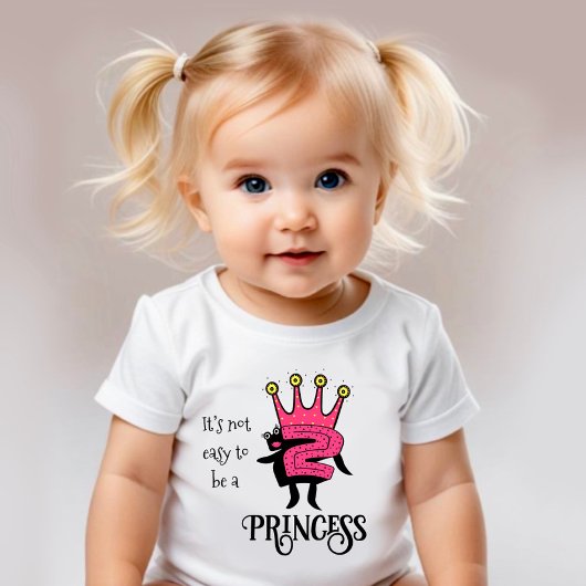 Rosa Krone mit Nummer zwei Baby T-shirt