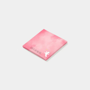 Rosa Krone mit Tennisschläger-Liebe Post-it Klebezettel