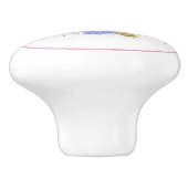 Rosa Krone und Blume Ziehen Sie den Stift. Keramikknauf (Seitenansicht)