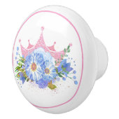 Rosa Krone und Blume Ziehen Sie den Stift. Keramikknauf (Rechts)