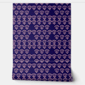 Rosa Kronen Blau Tapete (Abrollen)