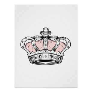 Rosa Kronen-Königin Royaler Glam Feminine Kunst Poster