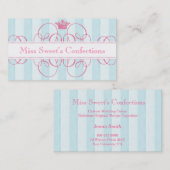 Rosa Kronen-süße Geschäfts-Visitenkarten Visitenkarte (Vorne/Hinten)