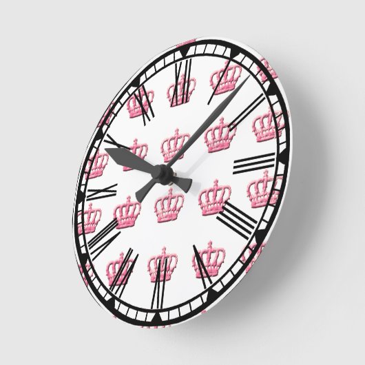 Rosa Kronen und römische Zahlen Uhr (Winkel)